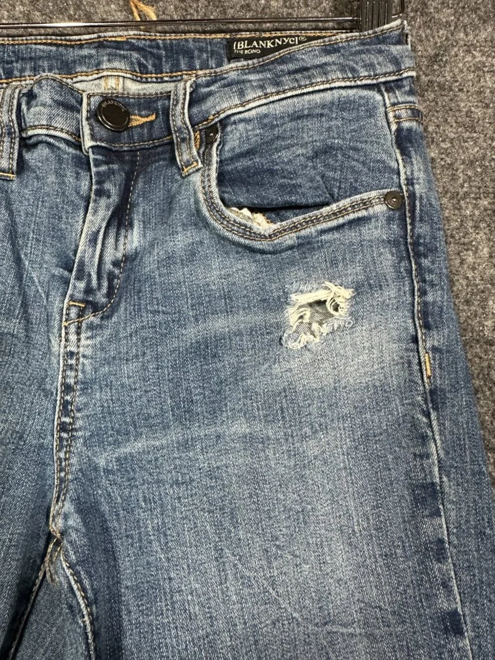 Blank NYC Jeans Womens 26 The Bond Mid Rise Skinny Distressed Cotton Stretch